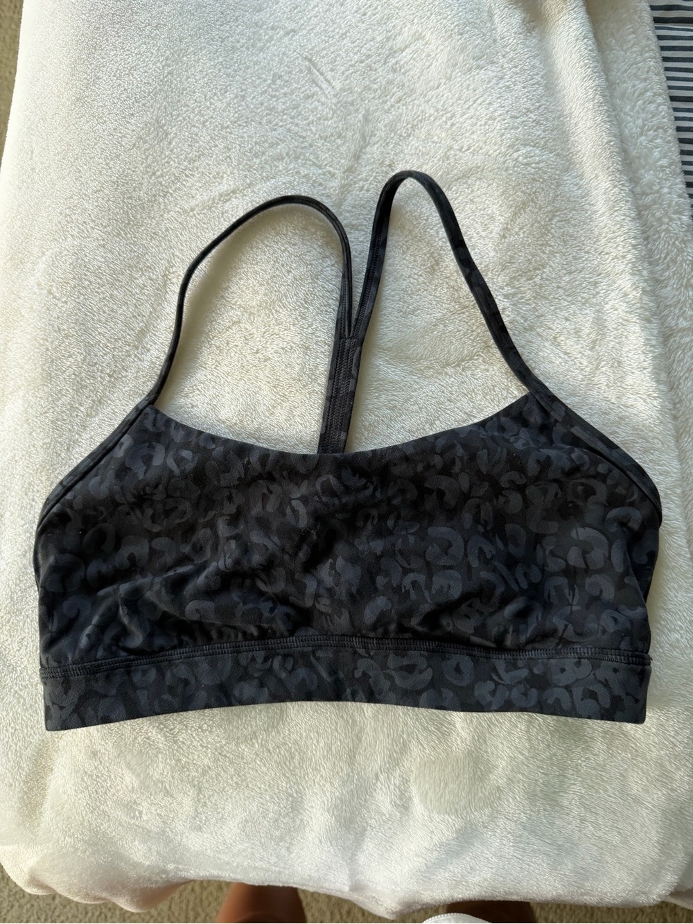 lululemon athletica Black Leopard-Print Racerback Sports Bra